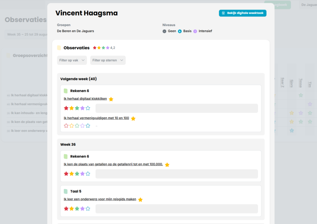 Observatie per leerling