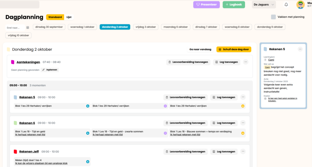 Log naast dagplanning